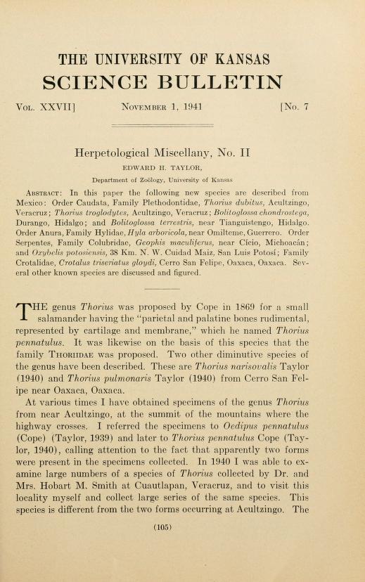 Media type: text; Taylor 1941 Description: The University of Kansas Science Bulletin, volume 27, no. 7;