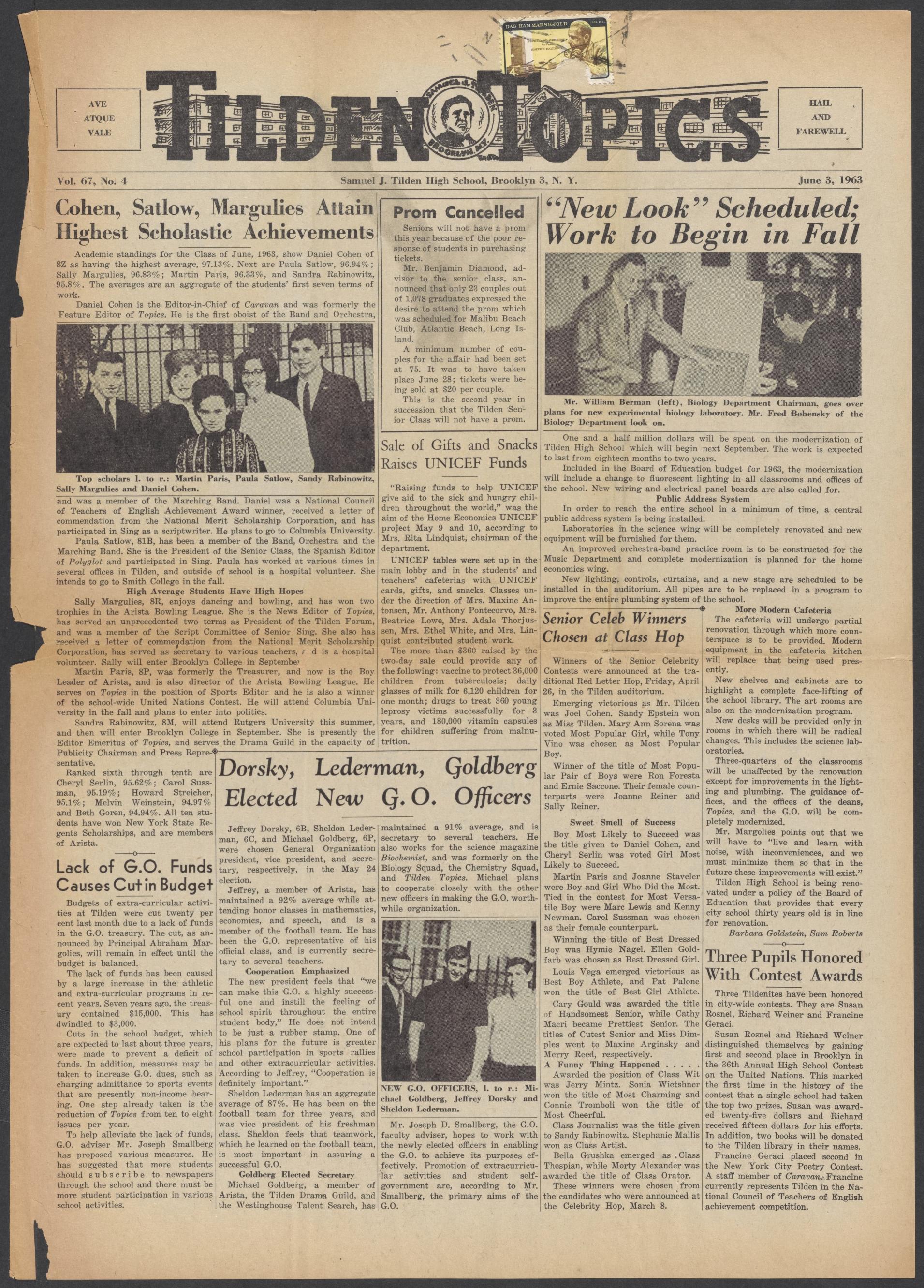 Tilden Topics: June 3, 1963 : Samuel J. Tilden High School : Free Download,  Borrow, and Streaming : Internet Archive